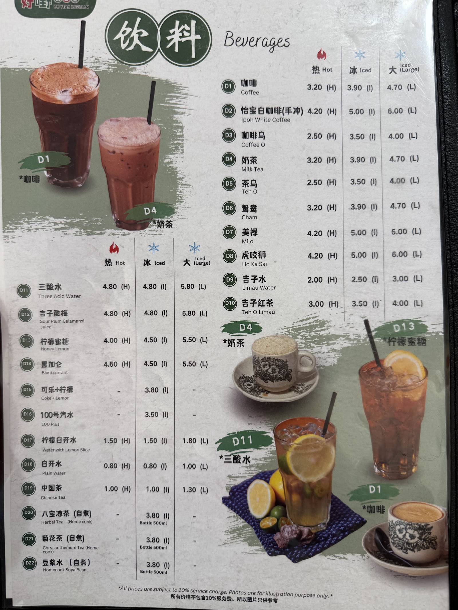 Oh Yeah Kopitiam (SS2) 好嘢茶餐室 菜单